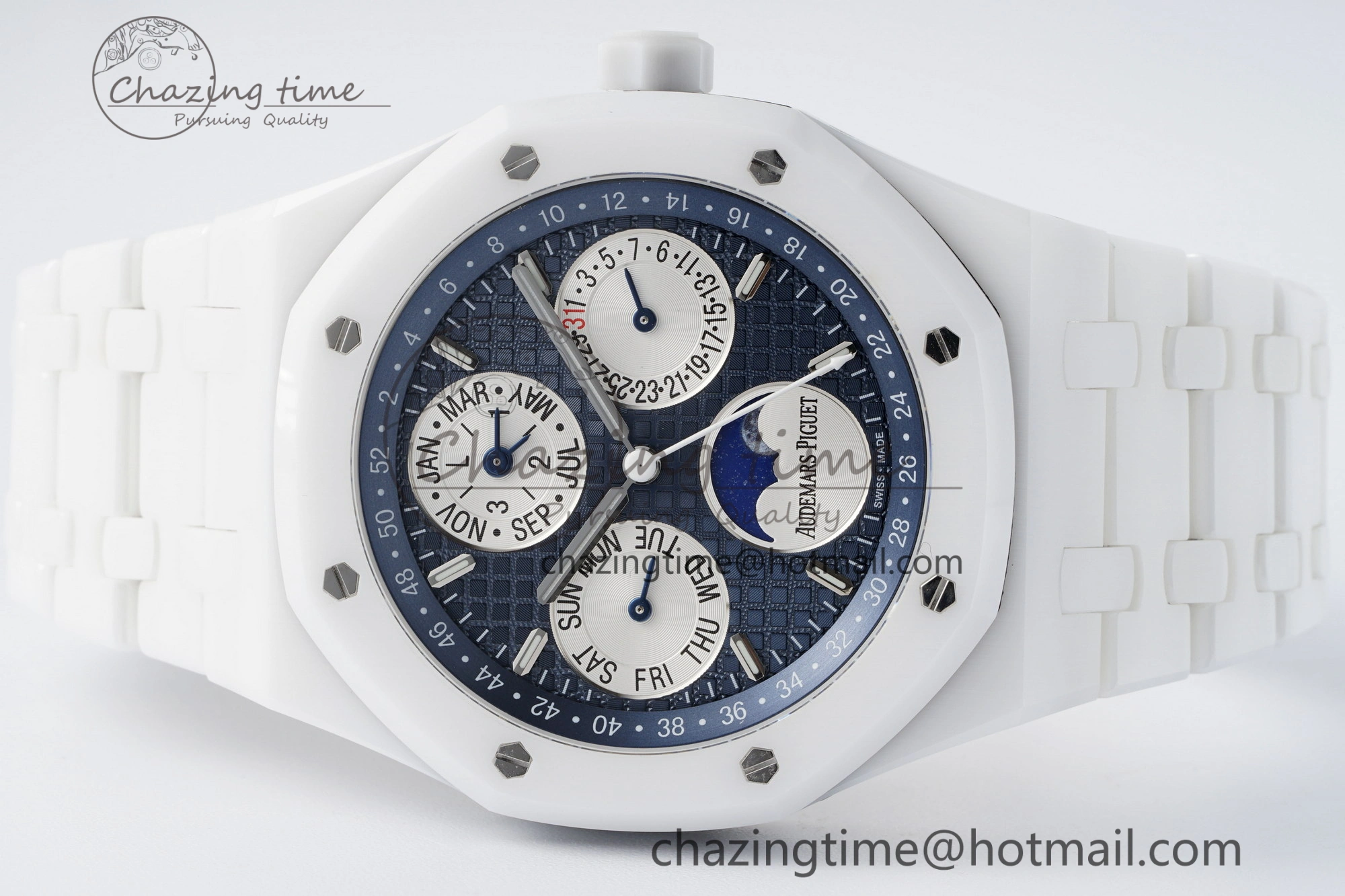 Royal Oak Perpetual Calendar 26579CB White Ceramic APSF Best Edition on White Ceramic Bracelet A5134 V3