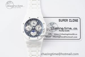 Royal Oak Perpetual Calendar 26579CB White Ceramic APSF Best Edition on White Ceramic Bracelet A5134 V3