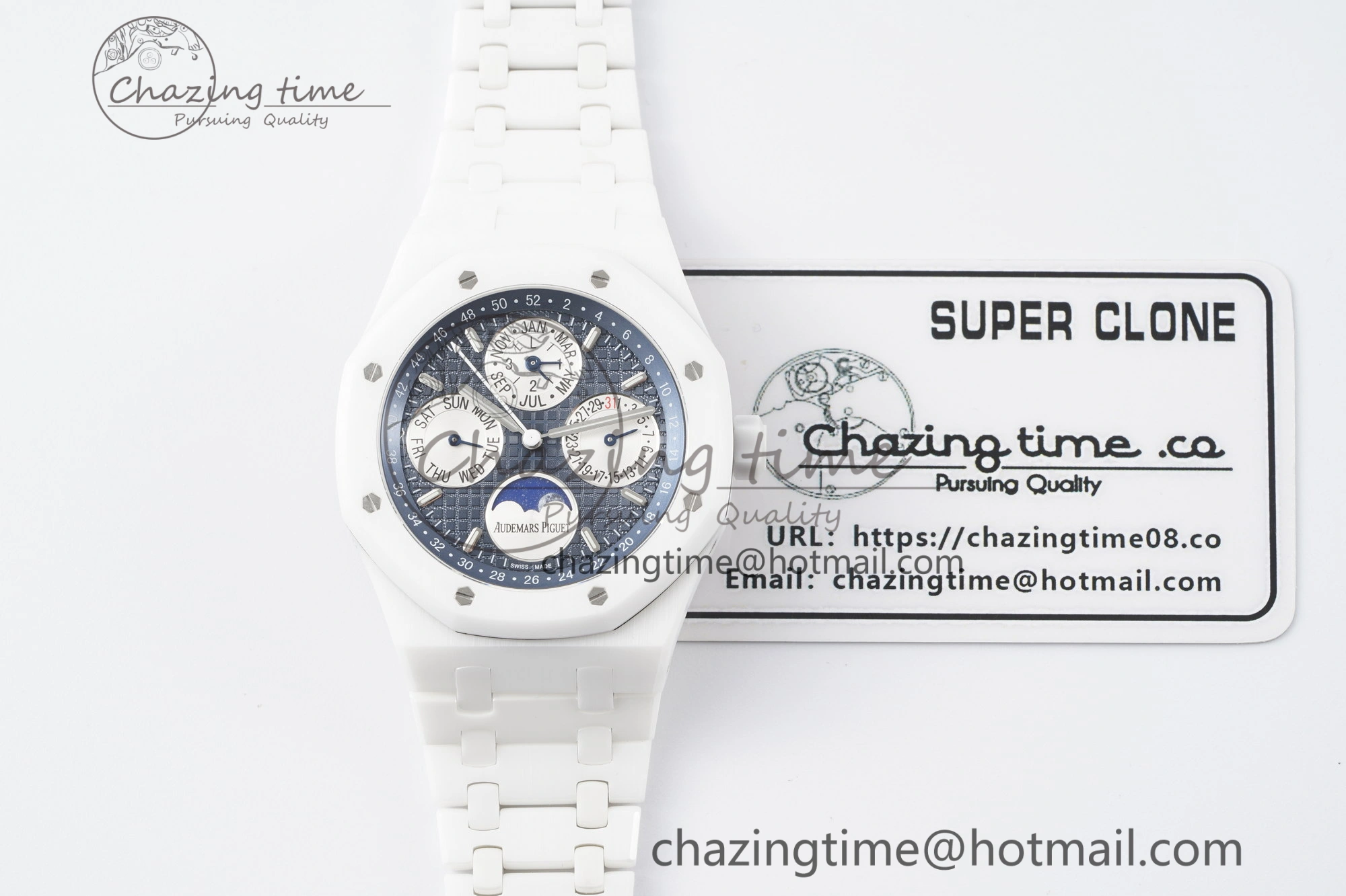 Royal Oak Perpetual Calendar 26579CB White Ceramic APSF Best Edition on White Ceramic Bracelet A5134 V3