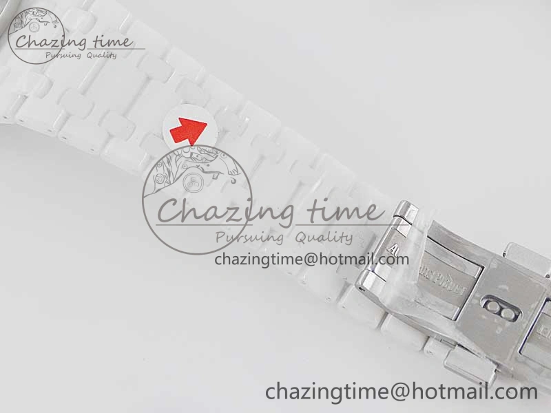 Royal Oak Perpetual Calendar 26579cb White Ceramic APSF Best Edition on Ceramic Bracelet A5134 (CHS)
