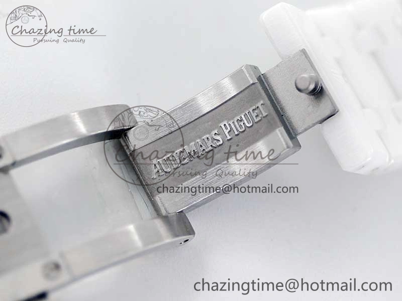 Royal Oak Perpetual Calendar 26579cb White Ceramic APSF Best Edition on Ceramic Bracelet A5134 (CHS)