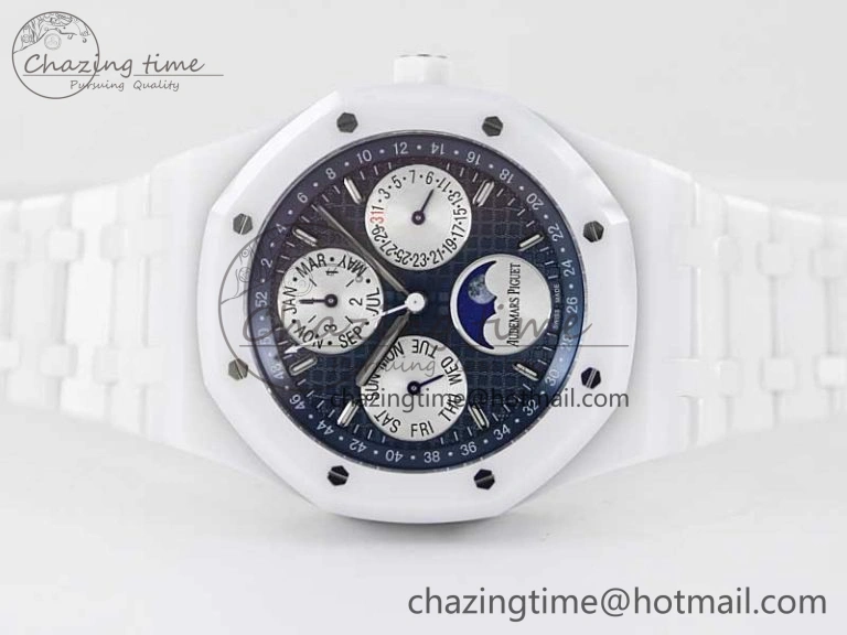 Royal Oak Perpetual Calendar 26579cb White Ceramic APSF Best Edition on Ceramic Bracelet A5134 (CHS)