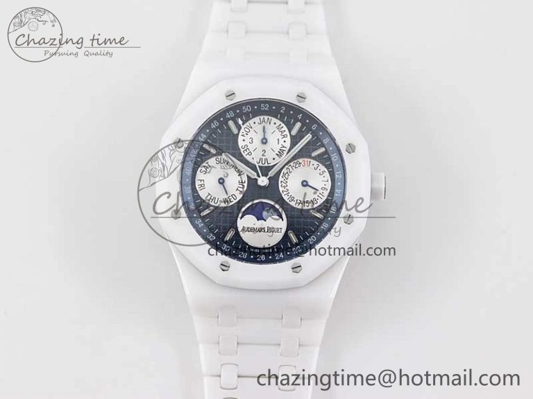 Royal Oak Perpetual Calendar 26579cb White Ceramic APSF Best Edition on Ceramic Bracelet A5134 (CHS)