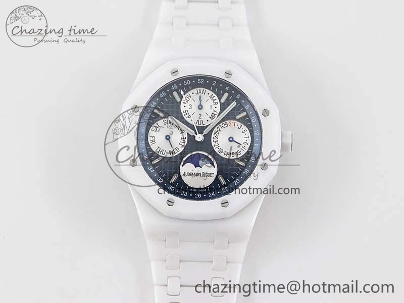 Royal Oak Perpetual Calendar 26579cb White Ceramic APSF Best Edition on Ceramic Bracelet A5134 (CHS)