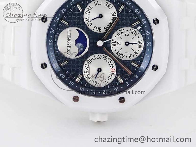 Royal Oak Perpetual Calendar 26579cb White Ceramic APSF Best Edition on Ceramic Bracelet A5134 (CHS)