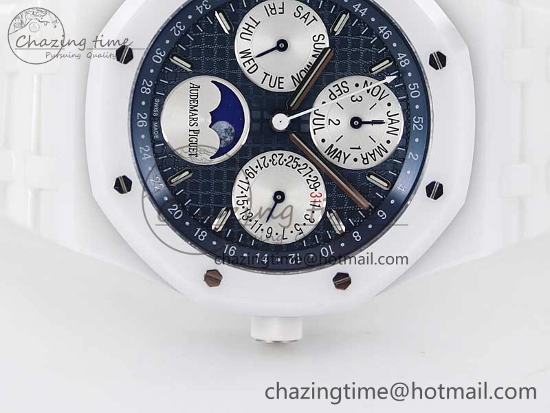 Royal Oak Perpetual Calendar 26579cb White Ceramic APSF Best Edition on Ceramic Bracelet A5134 (CHS)