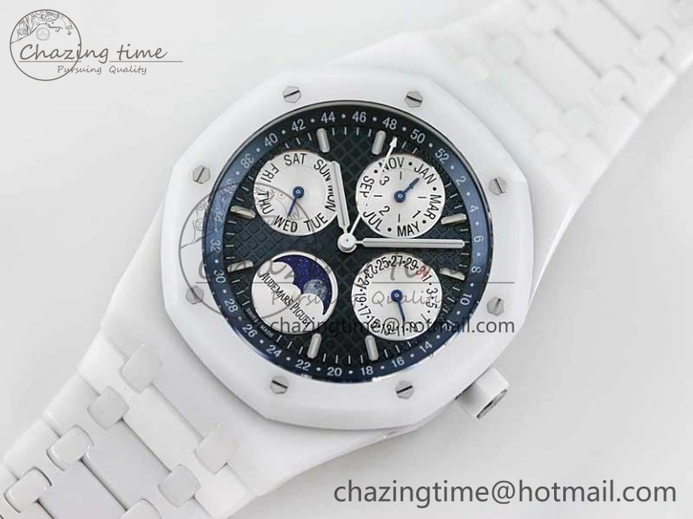 Royal Oak Perpetual Calendar 26579cb White Ceramic APSF Best Edition on Ceramic Bracelet A5134 (CHS)