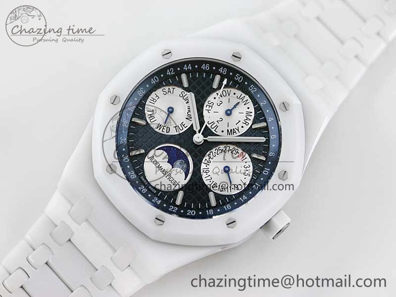 Royal Oak Perpetual Calendar 26579cb White Ceramic APSF Best Edition on Ceramic Bracelet A5134 (CHS)