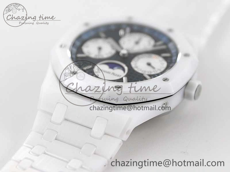 Royal Oak Perpetual Calendar 26579cb White Ceramic APSF Best Edition on Ceramic Bracelet A5134 (CHS)