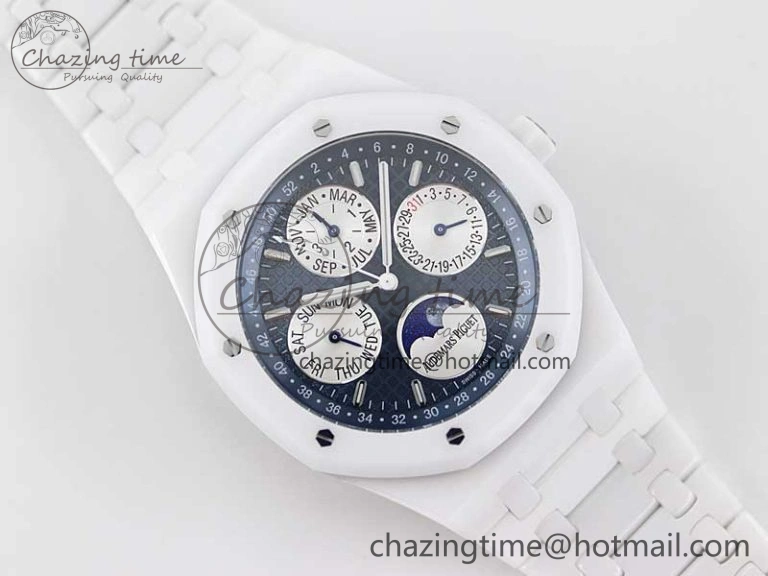 Royal Oak Perpetual Calendar 26579cb White Ceramic APSF Best Edition on Ceramic Bracelet A5134 (CHS)