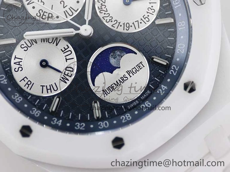Royal Oak Perpetual Calendar 26579cb White Ceramic APSF Best Edition on Ceramic Bracelet A5134 (CHS)