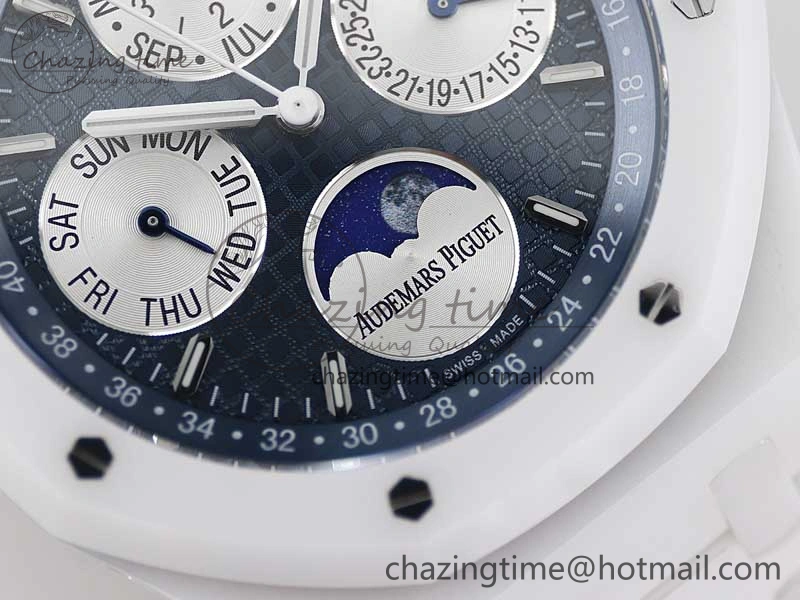 Royal Oak Perpetual Calendar 26579cb White Ceramic APSF Best Edition on Ceramic Bracelet A5134 (CHS)