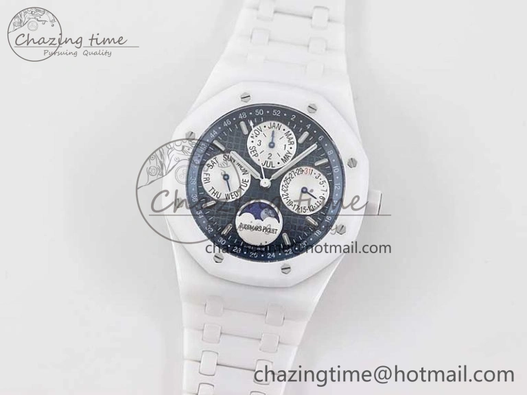 Royal Oak Perpetual Calendar 26579cb White Ceramic APSF Best Edition on Ceramic Bracelet A5134 (CHS)