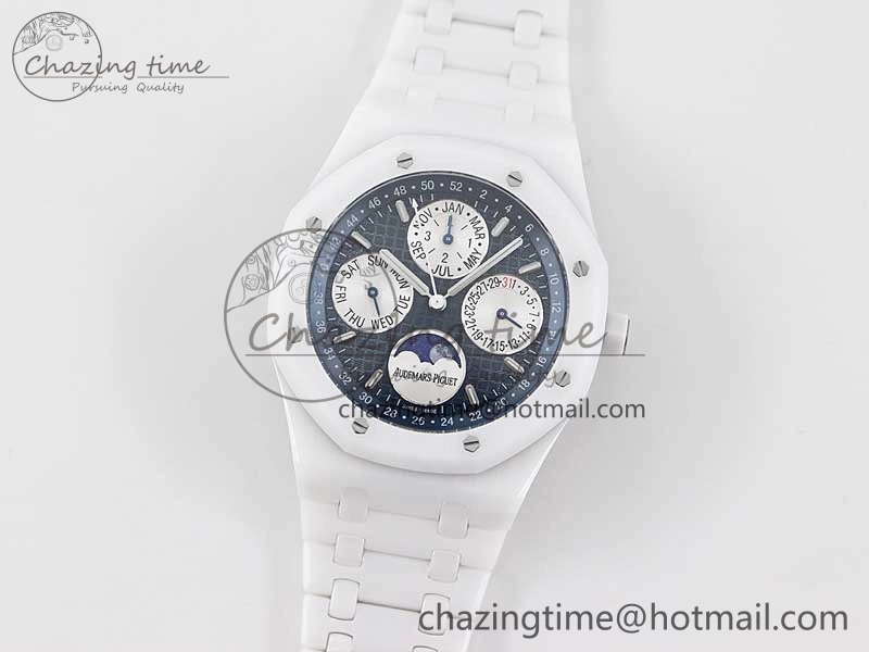 Royal Oak Perpetual Calendar 26579cb White Ceramic APSF Best Edition on Ceramic Bracelet A5134 (CHS)