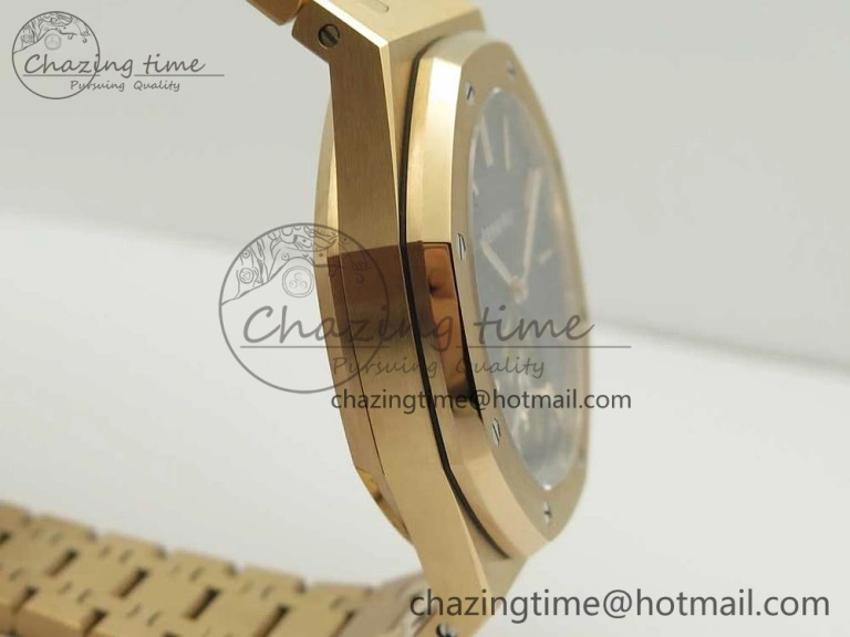 Royal Oak Tourbillon Extra-thin RG JF 1:1 Best Edition Blue Textured Dial on RG Bracelet
