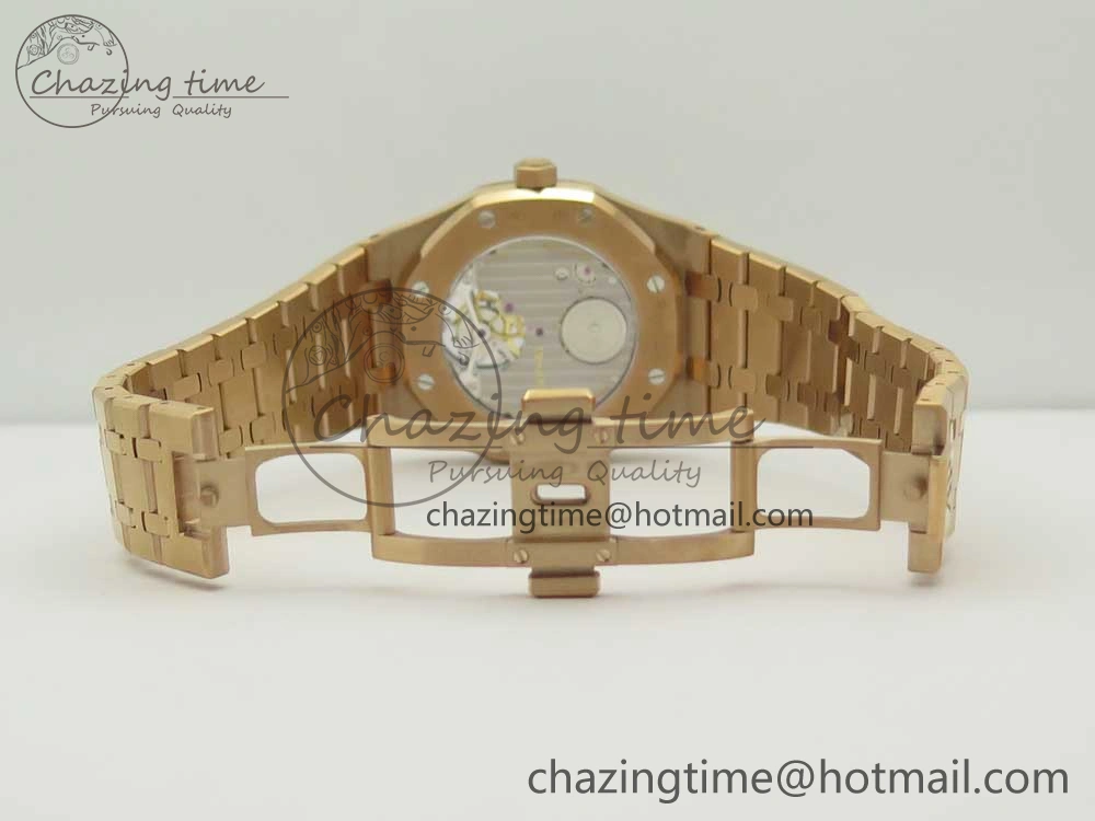 Royal Oak Tourbillon Extra-thin RG JF 1:1 Best Edition RG Textured Dial on RG Bracelet