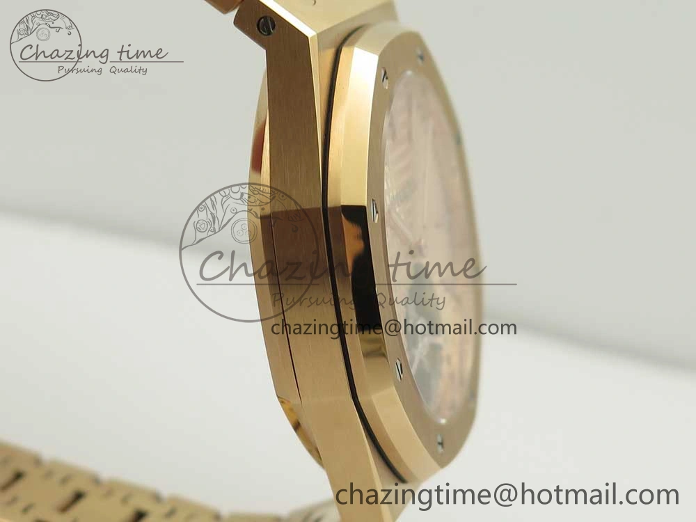 Royal Oak Tourbillon Extra-thin RG JF 1:1 Best Edition RG Textured Dial on RG Bracelet