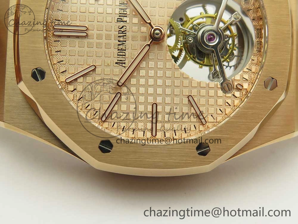 Royal Oak Tourbillon Extra-thin RG JF 1:1 Best Edition RG Textured Dial on RG Bracelet