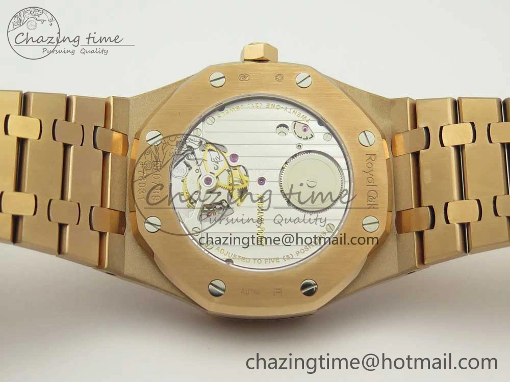 Royal Oak Tourbillon Extra-thin RG JF 1:1 Best Edition RG Textured Dial on RG Bracelet