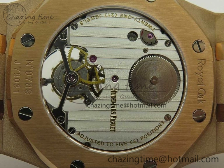 Royal Oak Tourbillon Extra-thin RG JF 1:1 Best Edition RG Textured Dial on RG Bracelet
