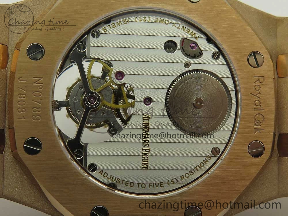 Royal Oak Tourbillon Extra-thin RG JF 1:1 Best Edition RG Textured Dial on RG Bracelet