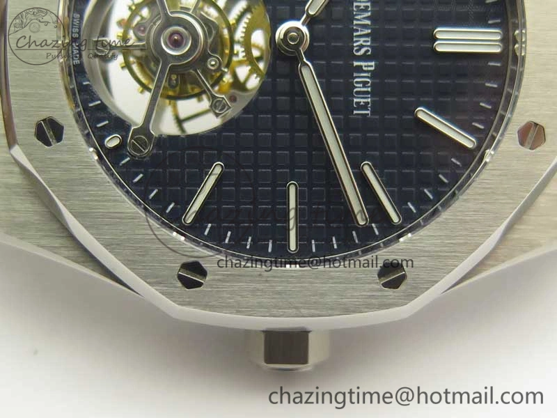 Royal Oak Tourbillon Extra-thin SS JF 1:1 Best Edition Blue Textured Dial on SS Bracelet