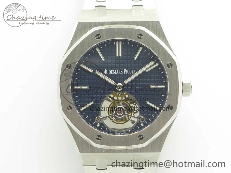 Royal Oak Tourbillon Extra-thin SS JF 1:1 Best Edition Blue Textured Dial on SS Bracelet