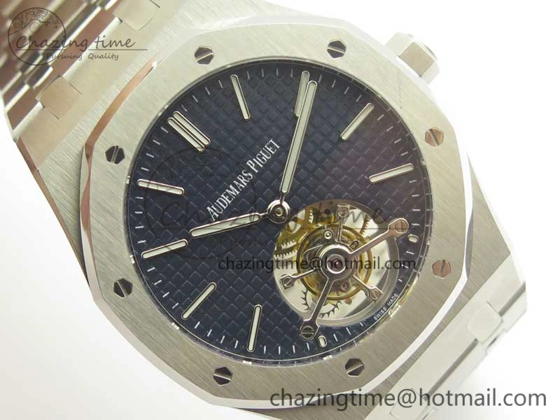 Royal Oak Tourbillon Extra-thin SS JF 1:1 Best Edition Blue Textured Dial on SS Bracelet