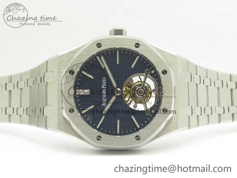 Royal Oak Tourbillon Extra-thin SS JF 1:1 Best Edition Blue Textured Dial on SS Bracelet