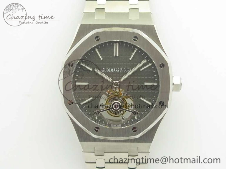 Royal Oak Tourbillon Extra-thin SS JF 1:1 Best Edition Gray Textured Dial on SS Bracelet