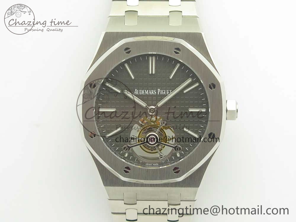 Royal Oak Tourbillon Extra-thin SS JF 1:1 Best Edition Gray Textured Dial on SS Bracelet