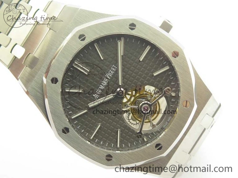 Royal Oak Tourbillon Extra-thin SS JF 1:1 Best Edition Gray Textured Dial on SS Bracelet