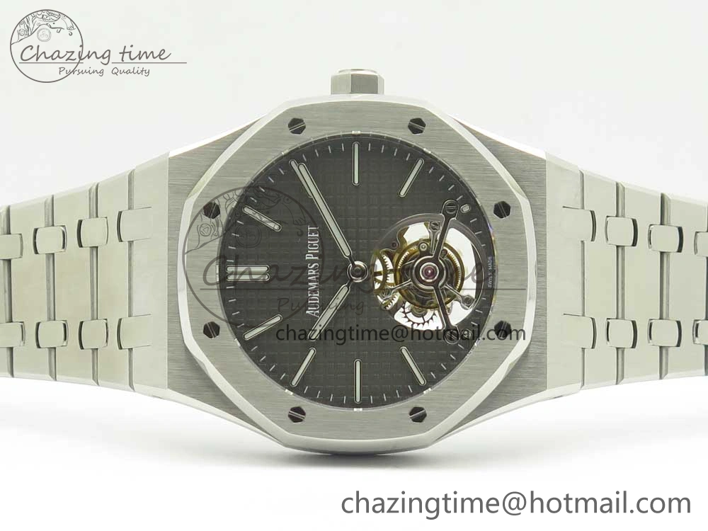 Royal Oak Tourbillon Extra-thin SS JF 1:1 Best Edition Gray Textured Dial on SS Bracelet