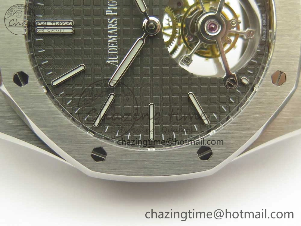 Royal Oak Tourbillon Extra-thin SS JF 1:1 Best Edition Gray Textured Dial on SS Bracelet