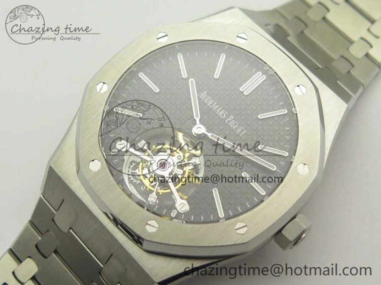 Royal Oak Tourbillon Extra-thin SS JF 1:1 Best Edition Gray Textured Dial on SS Bracelet