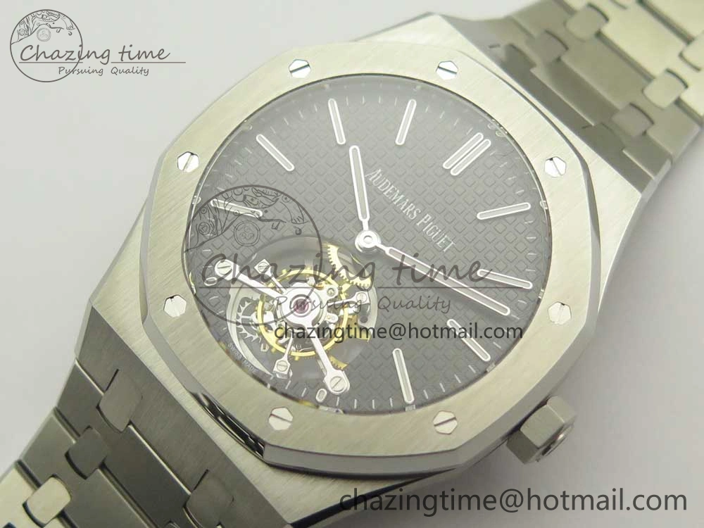 Royal Oak Tourbillon Extra-thin SS JF 1:1 Best Edition Gray Textured Dial on SS Bracelet