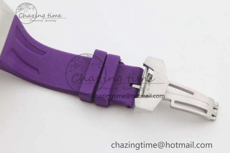 Royal Oak concept 26620 PVD 42mm “Black Panther” 1:1 Skeleton Dial on Purple Rubber Strap A2965