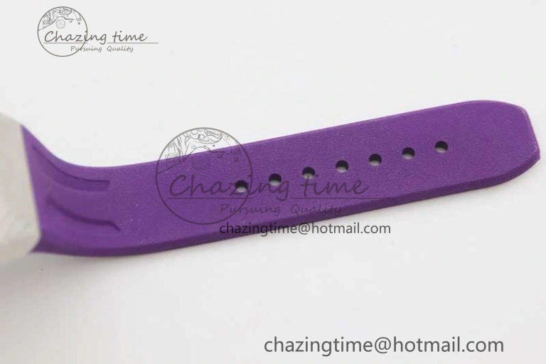 Royal Oak concept 26620 PVD 42mm “Black Panther” 1:1 Skeleton Dial on Purple Rubber Strap A2965