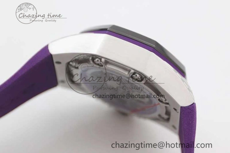 Royal Oak concept 26620 PVD 42mm “Black Panther” 1:1 Skeleton Dial on Purple Rubber Strap A2965