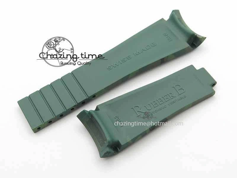 RubberB Camouflage Green Strap For Deployant Buckle