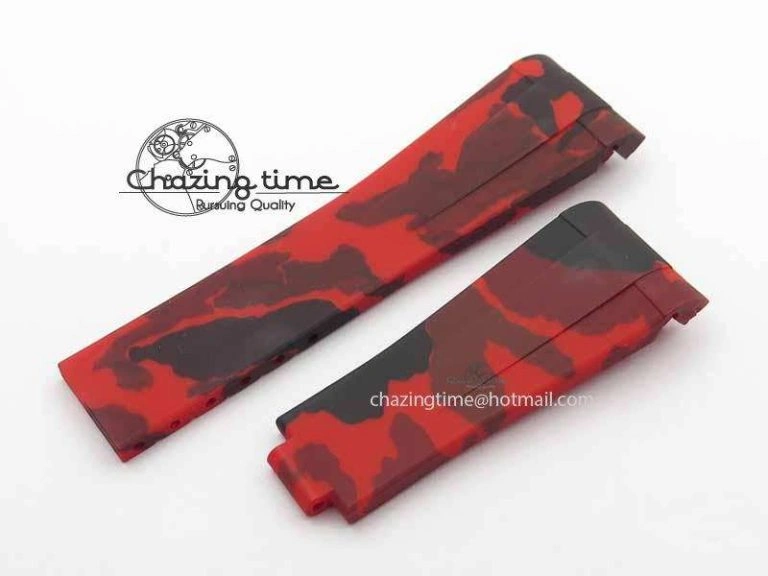 RubberB Red Line Rubber Strap With Tang Buckle For Submariner