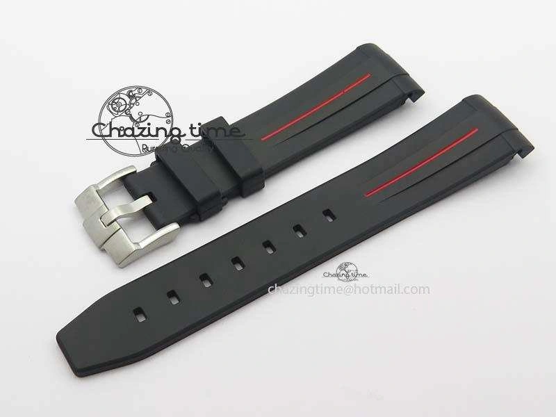 RubberB Red Line Rubber Strap With Tang Buckle For Submariner