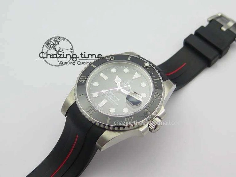 RubberB Red Line Rubber Strap With Tang Buckle For Submariner