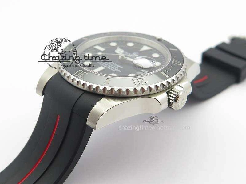 RubberB Red Line Rubber Strap With Tang Buckle For Submariner