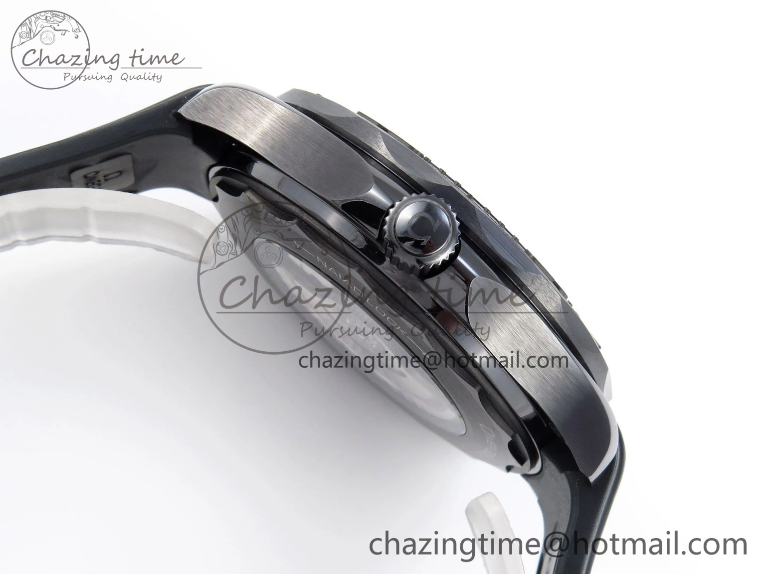 SEAMASTER 300M 43.5MM BLACK CERAMIC VSF 1:1 BEST EDITION BLACK DIAL ON BLACK RUBBER STRAP A8806