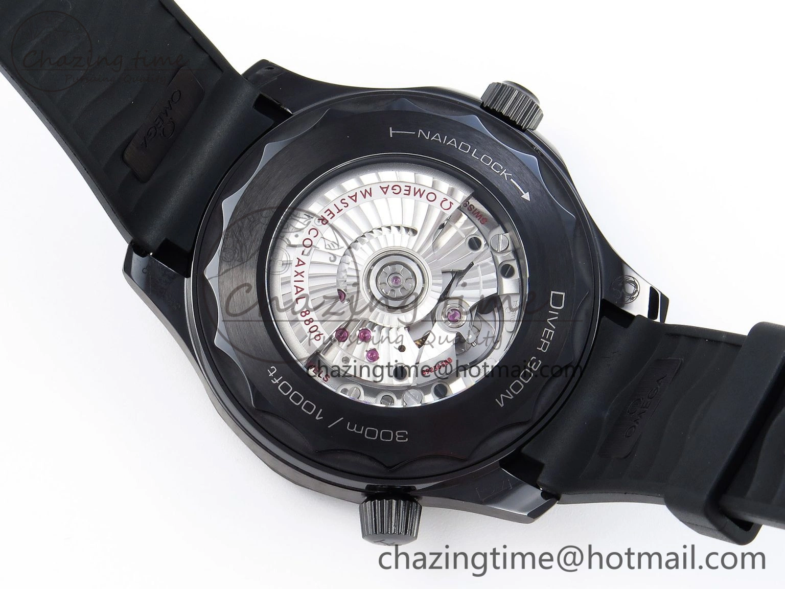 SEAMASTER 300M 43.5MM BLACK CERAMIC VSF 1:1 BEST EDITION BLACK DIAL ON BLACK RUBBER STRAP A8806