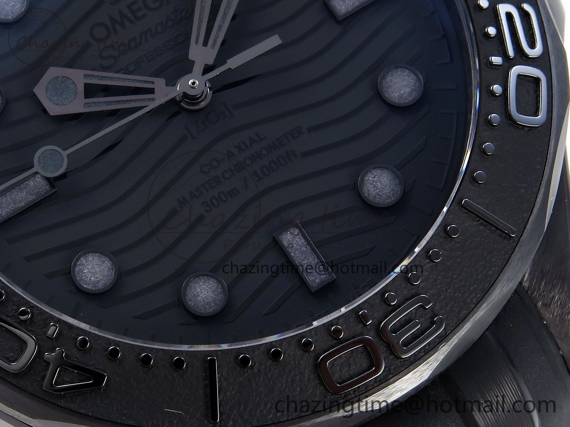 SEAMASTER 300M 43.5MM BLACK CERAMIC VSF 1:1 BEST EDITION BLACK DIAL ON BLACK RUBBER STRAP A8806