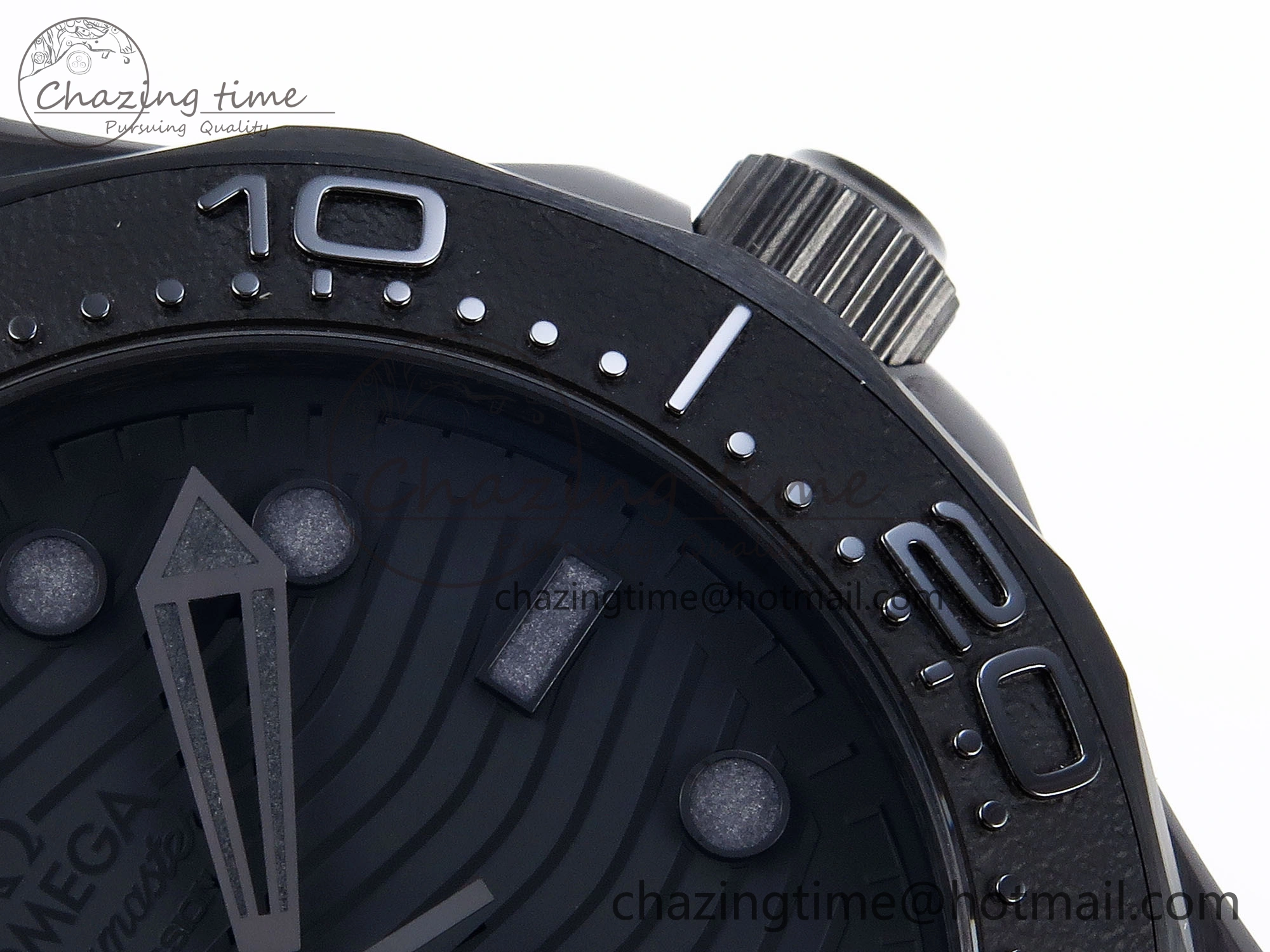 SEAMASTER 300M 43.5MM BLACK CERAMIC VSF 1:1 BEST EDITION BLACK DIAL ON BLACK RUBBER STRAP A8806