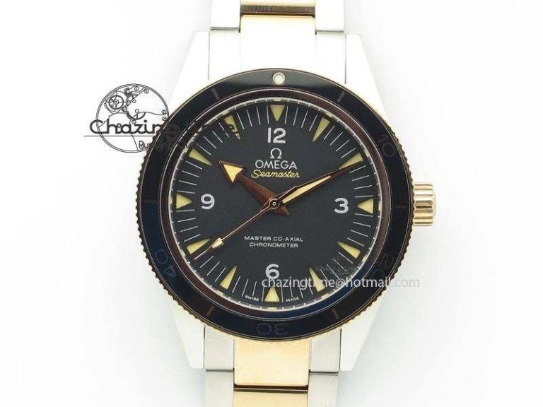 SEAMASTER 300M 43.5MM BLACK CERAMIC VSF 1:1 BEST EDITION BLACK DIAL ON BLACK RUBBER STRAP A8806