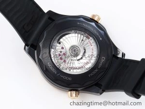 SEAMASTER 300M 43.5MM BLACK CERAMIC VSF 1:1 BEST EDITION BLACK DIAL RG BEZEL ON BLACK RUBBER STRAP A8806